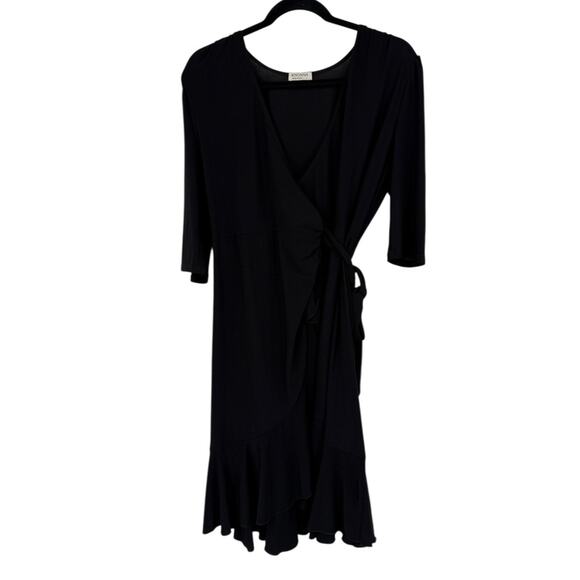 Kiyonna dress Whimsy Ruffled Midi Wrap black size Large L - Picture 2 of 7